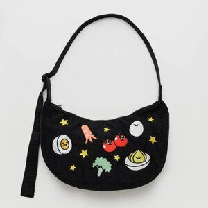 NWT Baggu Crescent Bag Medium - Embroidered Gudetama